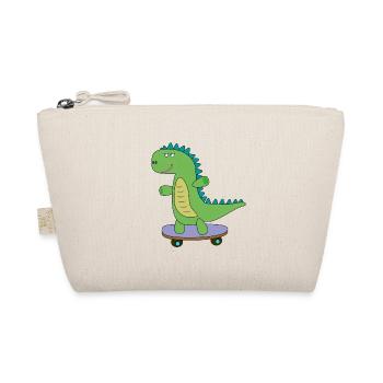 Süßer Dino Skateboard, Dinosaurier, Skaten Kinder - Bio-Täschchen - Natur - Vorne