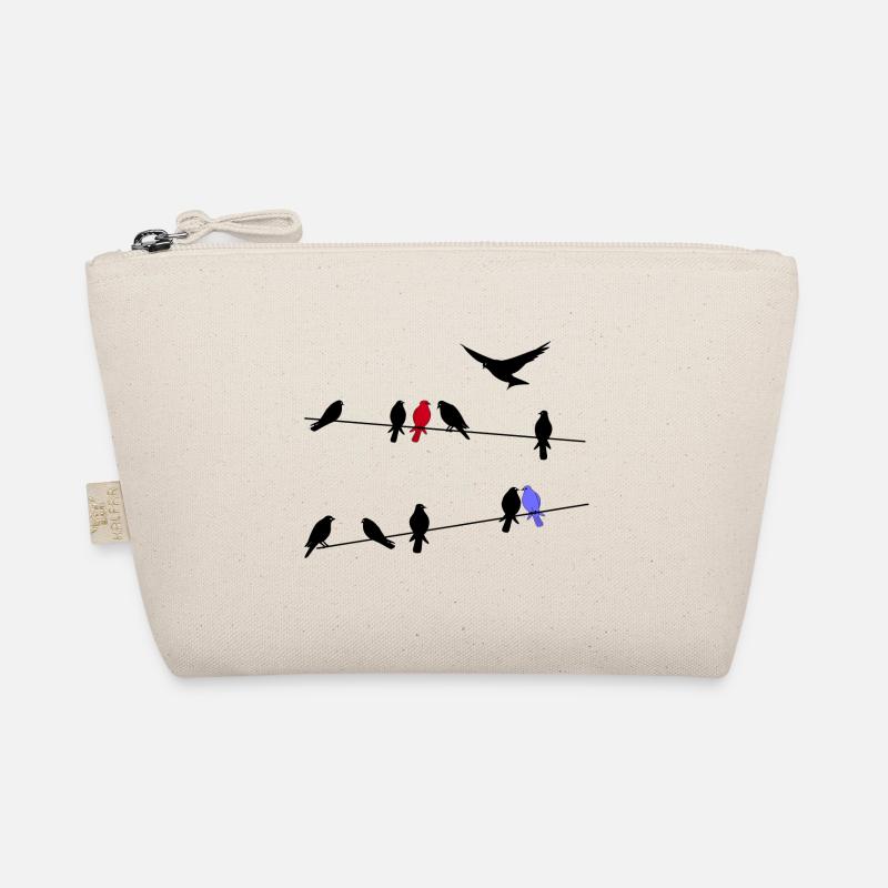 Vogel schwarze Zugvögel auf einer Stromleitung Bio-Täschchen