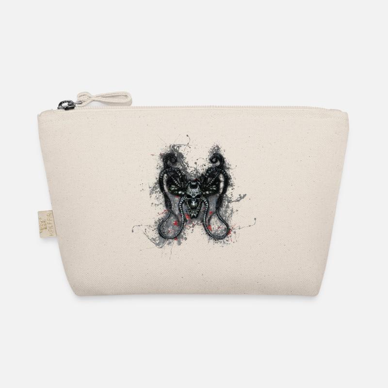 Gothic Monster Skull Paint Splatter Art Organic Pouch