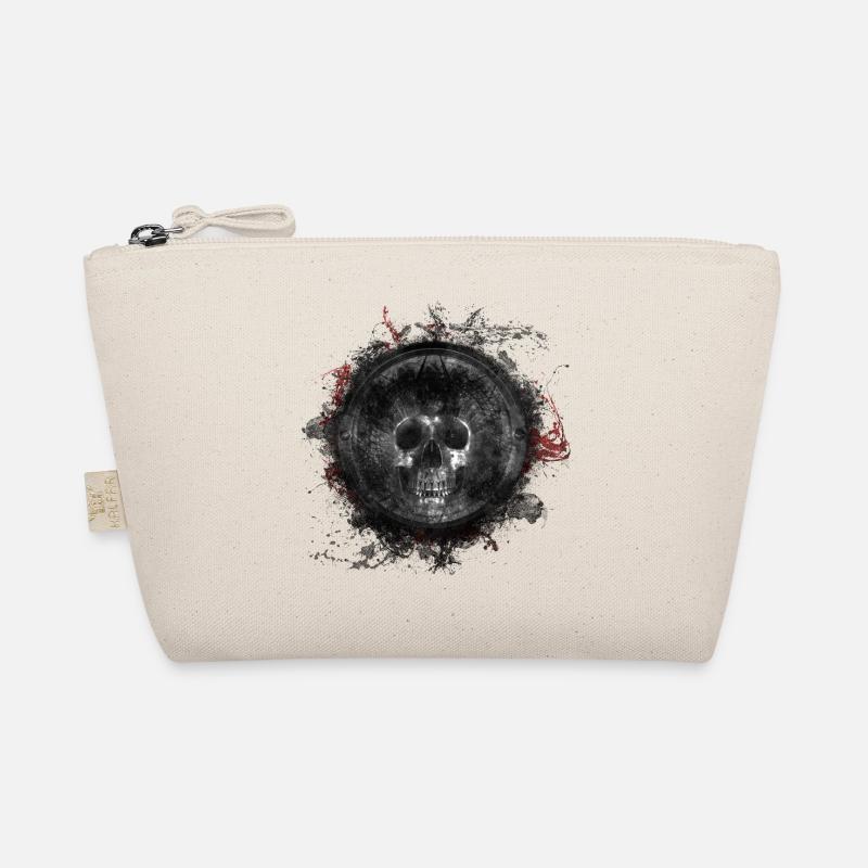 Gothic Death Skull Paint Splatter Art Organic Pouch