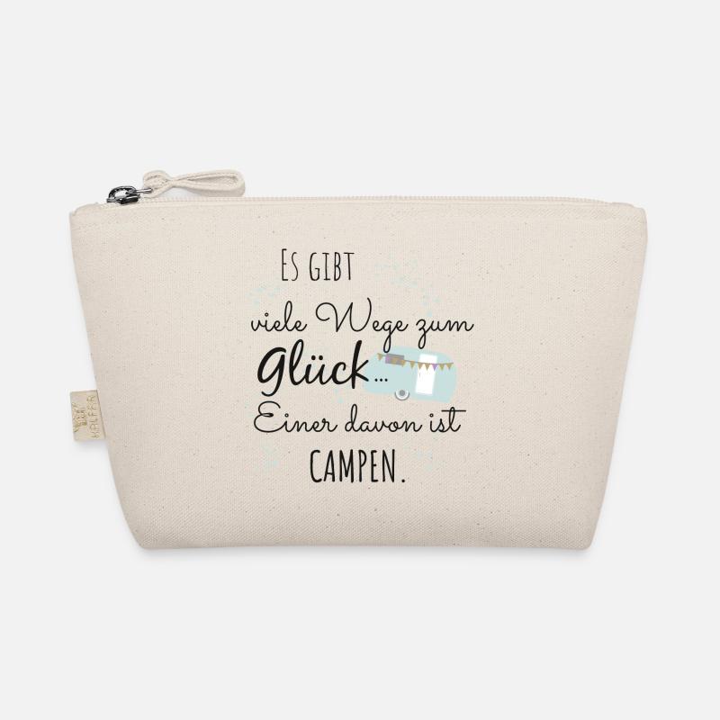 Camping Glück Campen Camper Zelt Spruch Geschenk - Bio-Täschchen - Natur