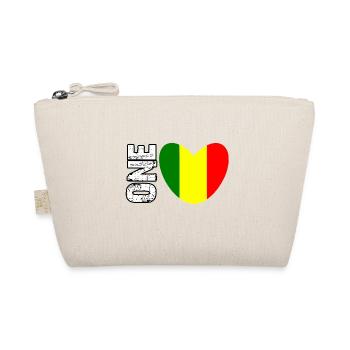 Mali Flag Heart with GONE Text - Organic Pouch - nature - Front