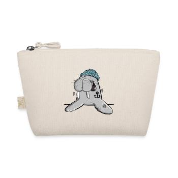 Happy Walrus I Northern German I holiday gift - Organic Pouch - nature - Front