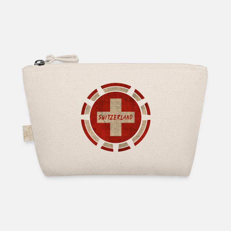 Switzerland Circle / Gift Switzerland Flag Organic Pouch