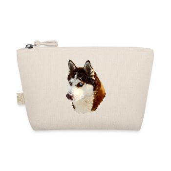 Nordischer Husky Kopf Zeichnung - Bio-Täschchen - Natur - Vorne