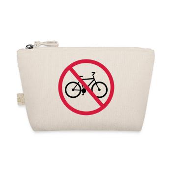no bicycling signboard zone driving bike drah - Organic Pouch - nature - Front