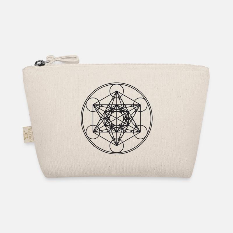 Metatrons Cube Sacred Geometry Flower Life Science Organic Pouch