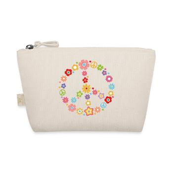 Peace Weltfrieden Flower Power Geschenk 70er Love - Bio-Täschchen - Natur - Vorne