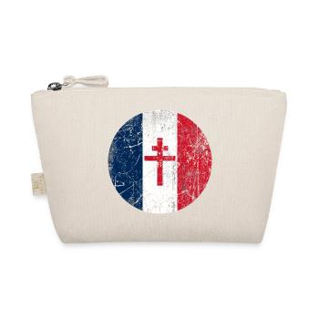 Frankreich Croix de Lorraine Drapeau France Blason - Bio-Täschchen - Natur - Vorne