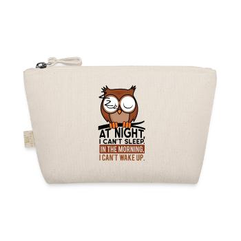 Owl night owl sleep sleep bed morning night - Organic Pouch - nature - Front