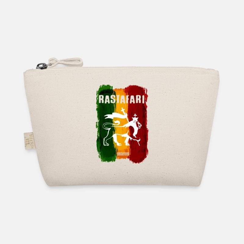 Rastafarian lion on rainbow stripes Organic Pouch