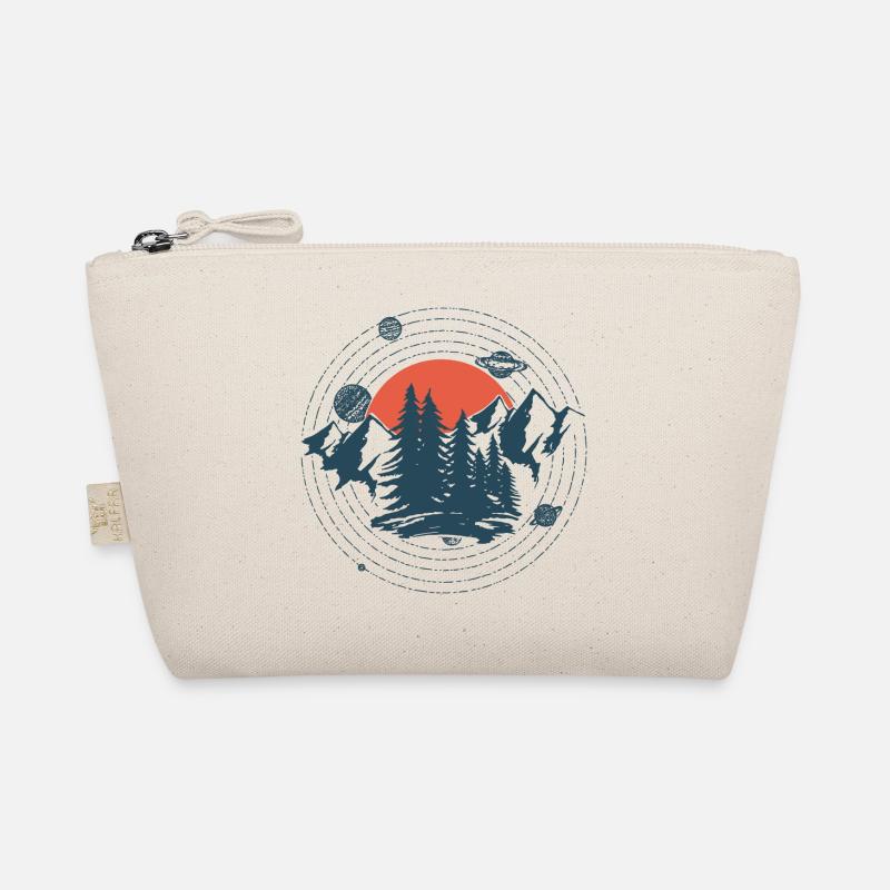 Planets And Mountains Graphic Organic Pouch