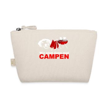 WIR SIND dann mal campen dog hund Camper Zelten - Bio-Täschchen - Natur - Vorne