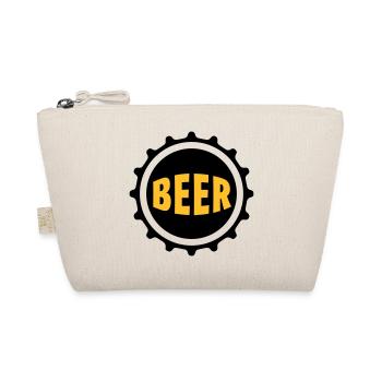 Bier Beer Bierdeckel Flaschenbier Kronkorken Durst - Bio-Täschchen - Natur - Vorne