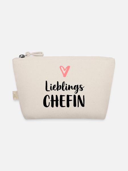 Lieblings Chefin Herz Geschenk Chef - Bio-Täschchen - Natur