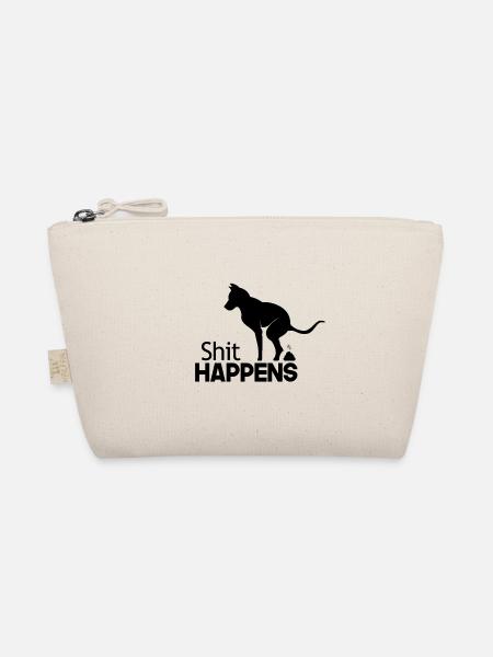 Shit Happens Funny Dog - Organic Pouch - nature