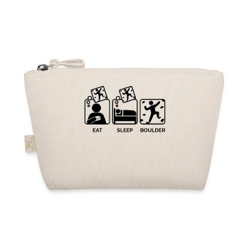 Boulder climbing mountaineering Eat Sleep saying - Organic Pouch - nature - Front