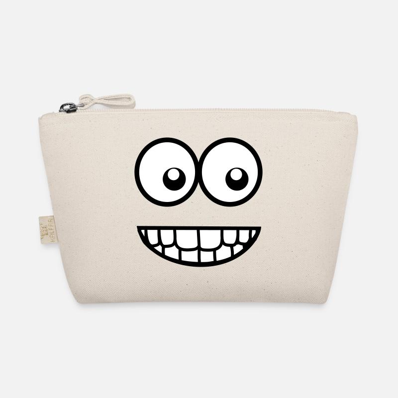 Funny Comic Face (Crazy & Cool) - Smiley - Organic Pouch - nature