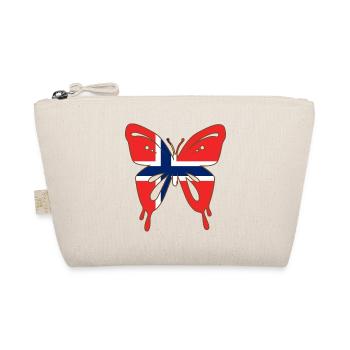 Butterfly Norway Scandinavian Gift - Organic Pouch - nature - Front