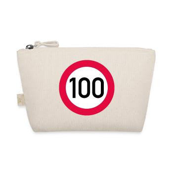 100. Geburtstag Achtung! Verkehrsschild 100 Km/h - Bio-Täschchen - Natur - Vorne