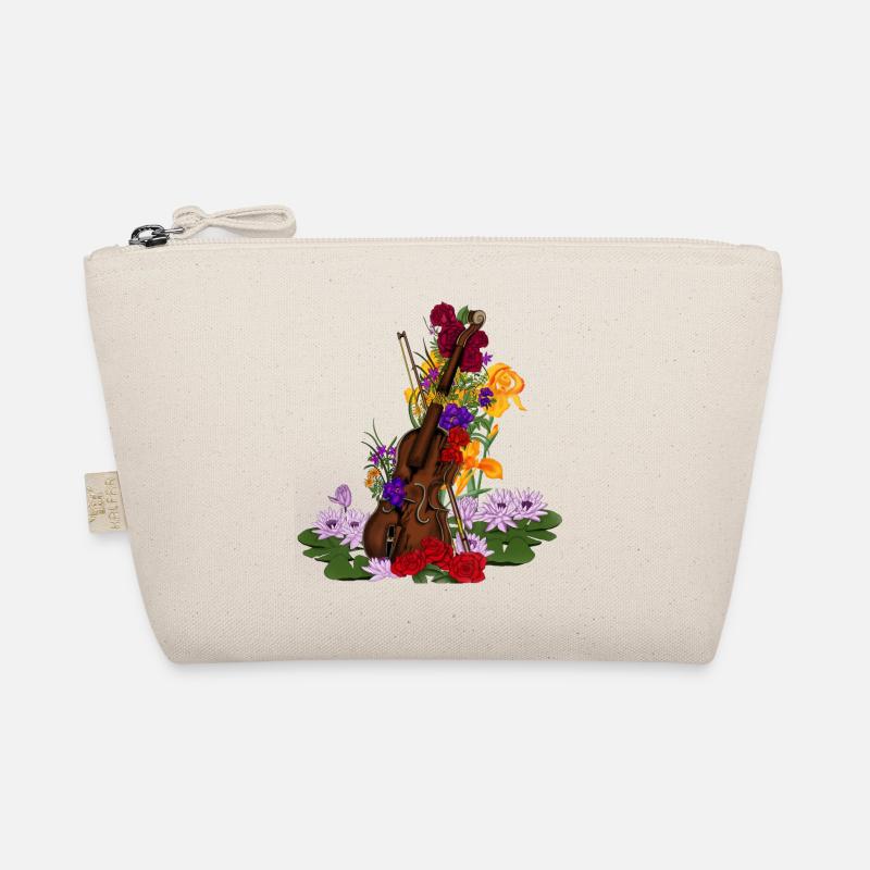 Broken violin with flowers. Classical music Organic Pouch