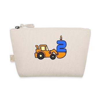 2nd Birthday Two Years Old Number Birth Party - Organic Pouch - nature - Front