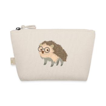 cute geeky little hedgehog in glasses - Organic Pouch - nature - Front