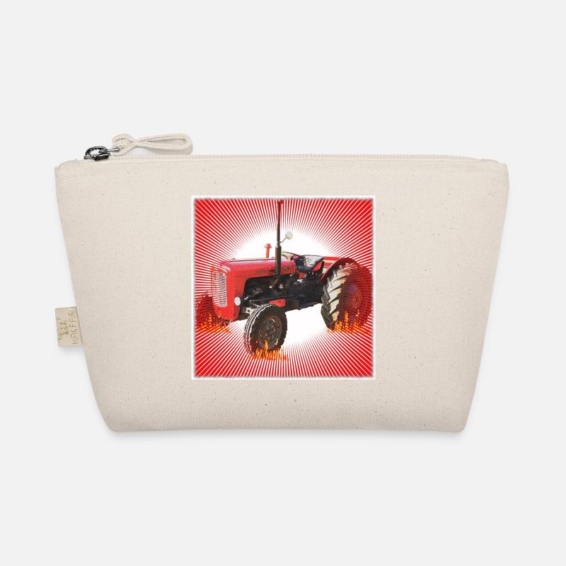 Red Tractor with Radiant Pattern Organic Pouch