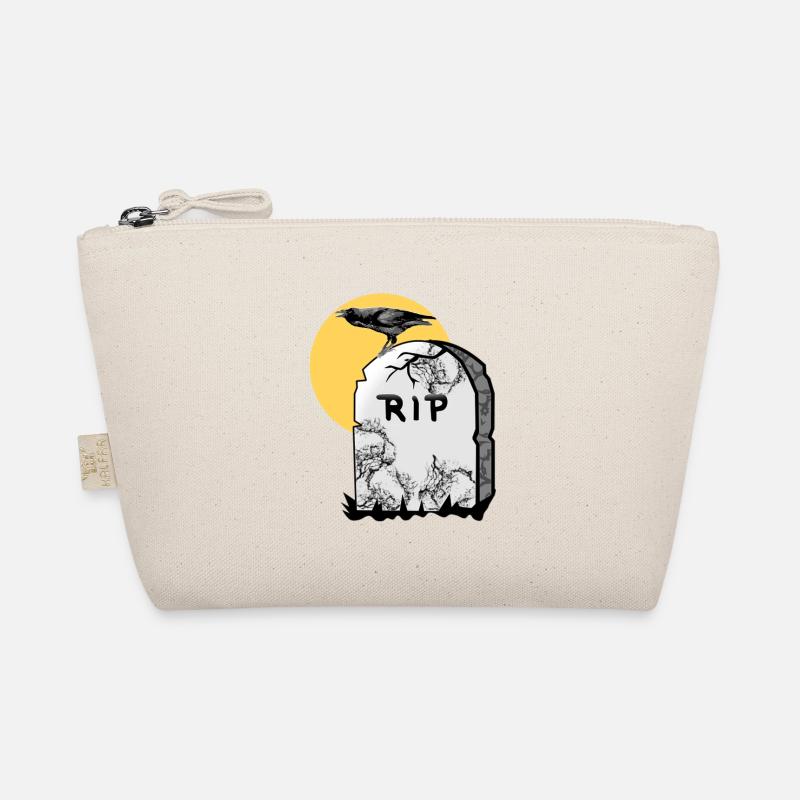 Grabstein mit Krähe Bio-Täschchen