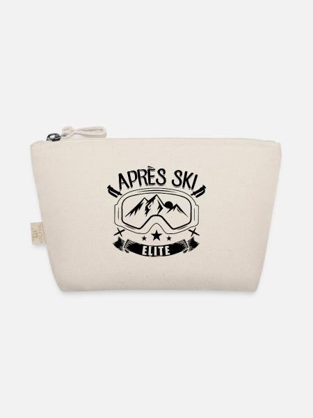 Apre Ski | Snowboard Snowboarder Ski Geschenkideen - Bio-Täschchen - Natur - Vorne