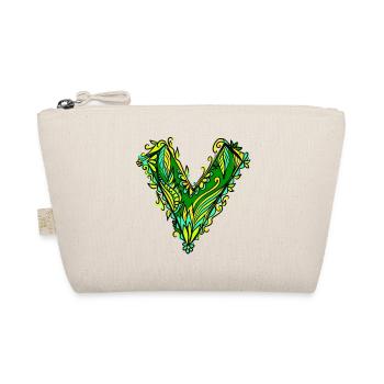V like vegan, vegetarian, plant power, save earth - Organic Pouch - nature - Front