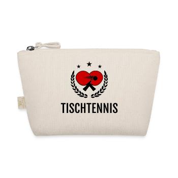 Tischtennis Shirt Tischtennisschlaeger Ball Kranz - Bio-Täschchen - Natur - Vorne