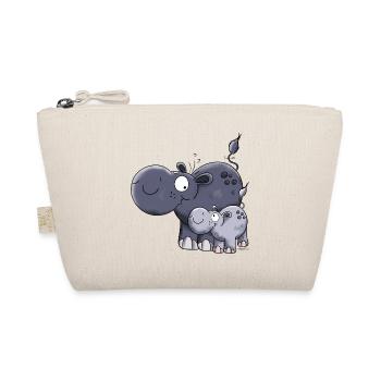 Hippo Family - Organic Pouch - nature - Front