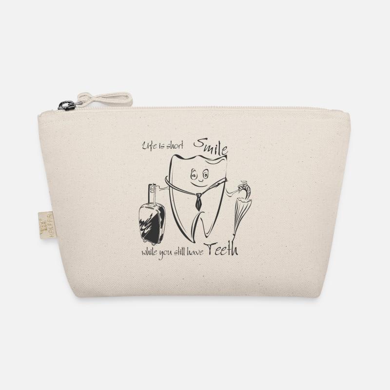 Dessin animé de dentiste avec valise et parapluie Trousse biologique
