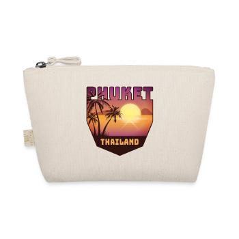 Phuket design with palm trees and sun / gift - Organic Pouch - nature - Front