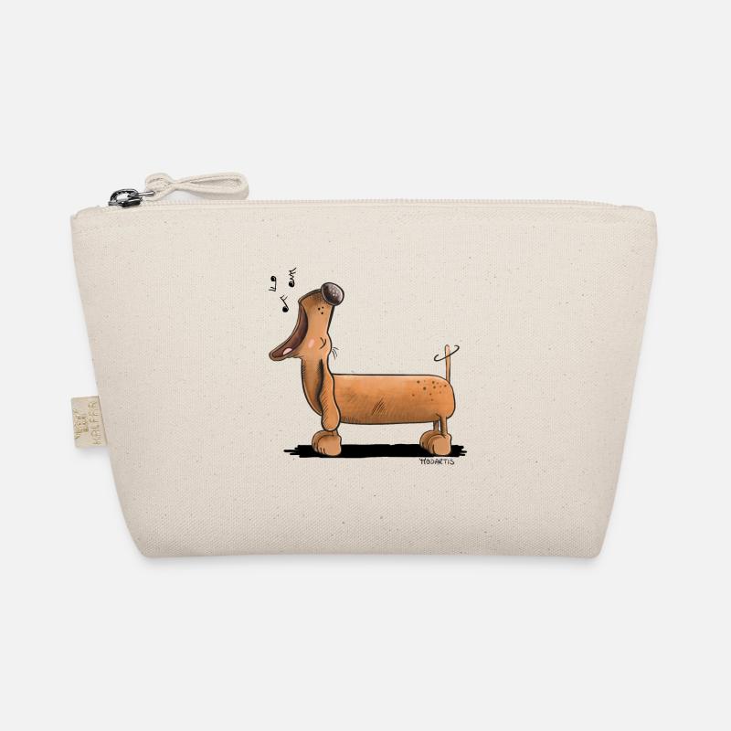 Jaulender Dackel - Dachshund - Comic Bio-Täschchen