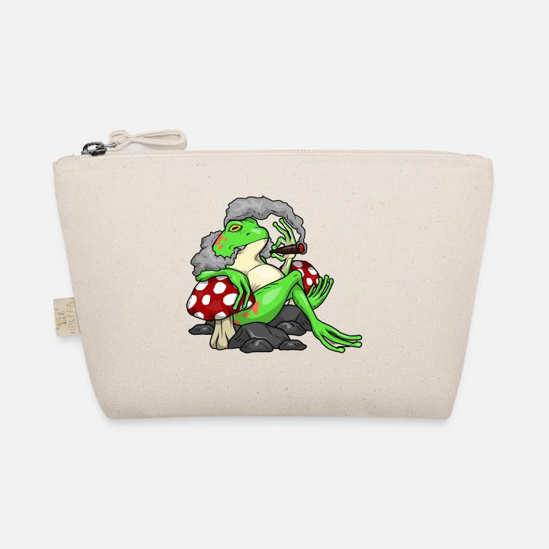 Frosch mit Pilze als Raucher mit Zigarre Bio-Täschchen