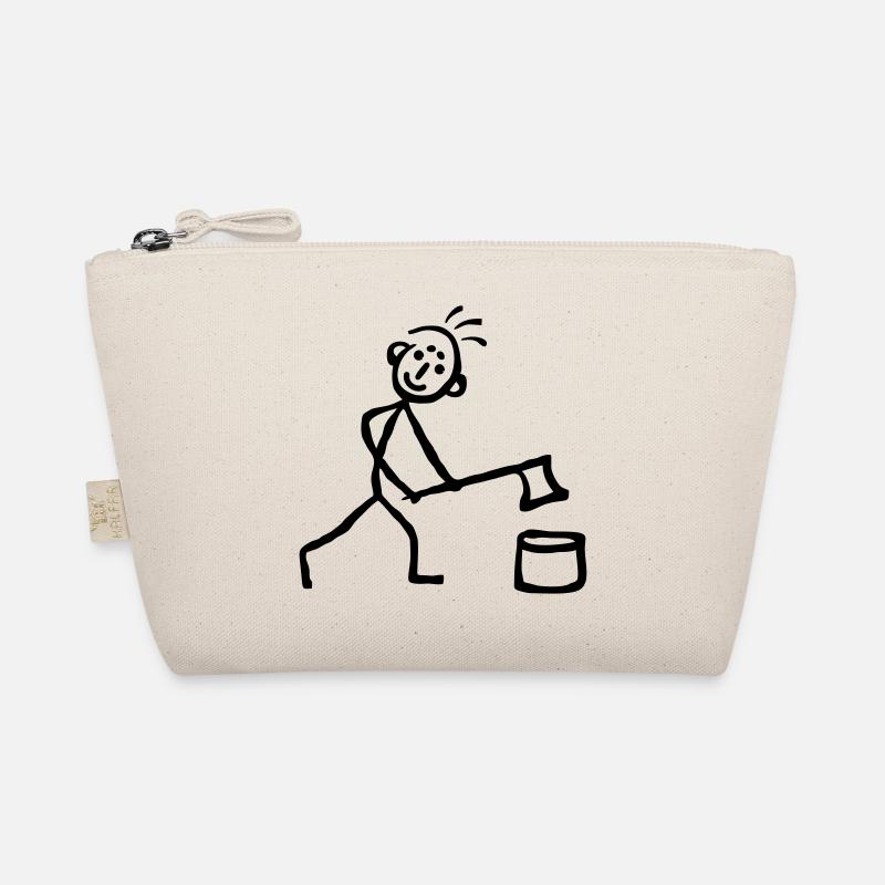 Strichmännchen hackt Holz Bio-Täschchen