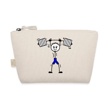 Happy face Weightlifter bodybuilding - Organic Pouch - nature - Front