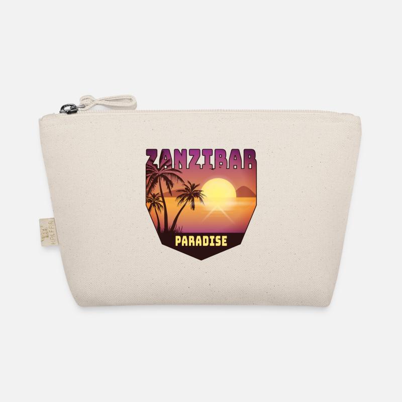 Design mit Palmen und Sonne / Geschenk - Bio-Täschchen - Natur