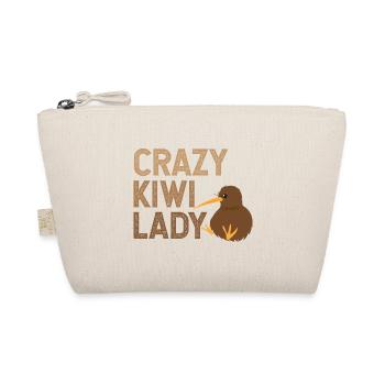 New Zealand Crazy Kiwi Lady Funny Gift Idea - Organic Pouch - nature - Front