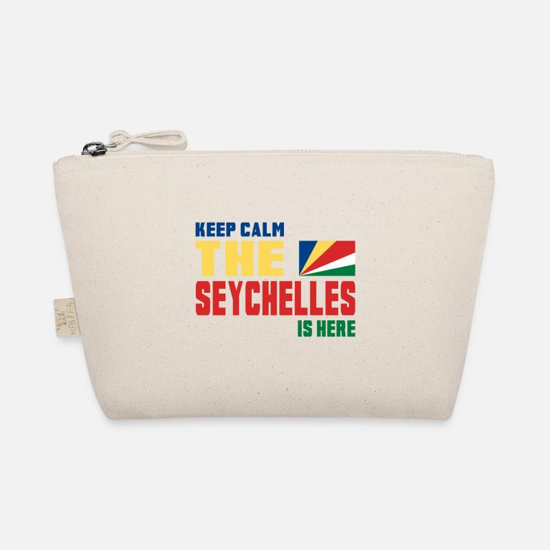 Keep Calm Seychellen Design / Geschenk Flagge - Bio-Täschchen - Natur