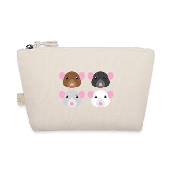 four mice brown black white and grey - Organic Pouch - nature - Front