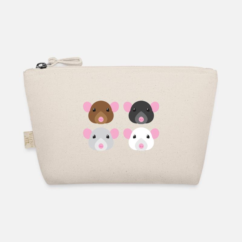 vier Mäuse braun schwarz weiß und grau Bio-Täschchen