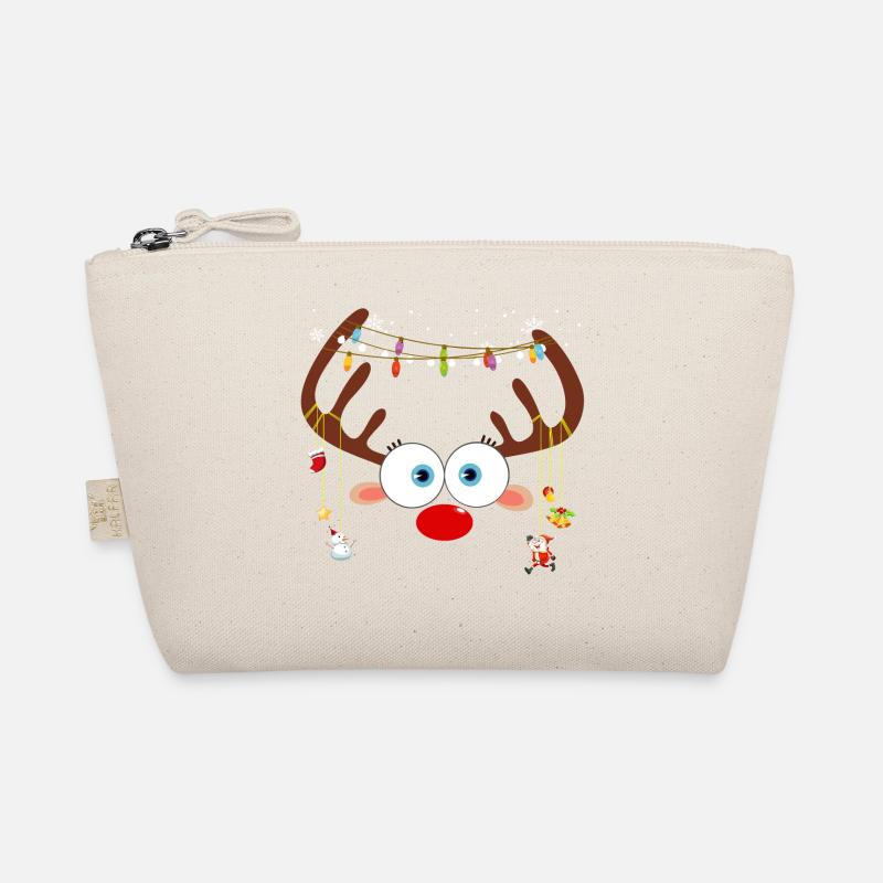Weihnachtsren-Gesicht Bio-Täschchen