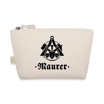 Maurer, Zunftzeichen mit alter Schrift - Bio-Täschchen - Natur - Vorne