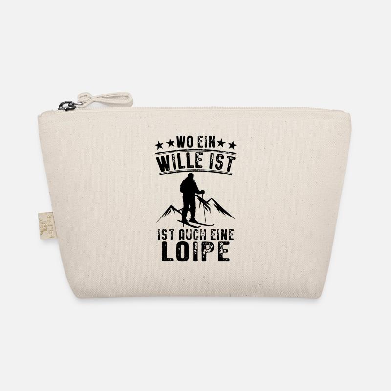 Skilanglauf Langläufer Loipe Wintersport Geschenke - Bio-Täschchen - Natur