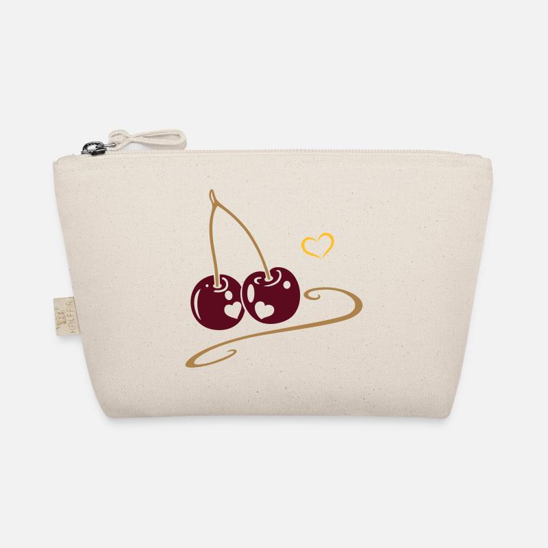 Two cherries with hearts, in love. Organic Pouch