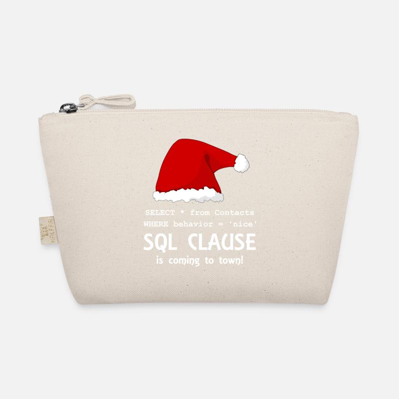 Sql Clause is coming to town! - White - Organic Pouch - nature