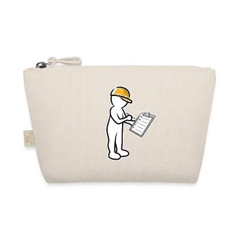 Male with helmet and checklist at construction site - Organic Pouch - nature - Front